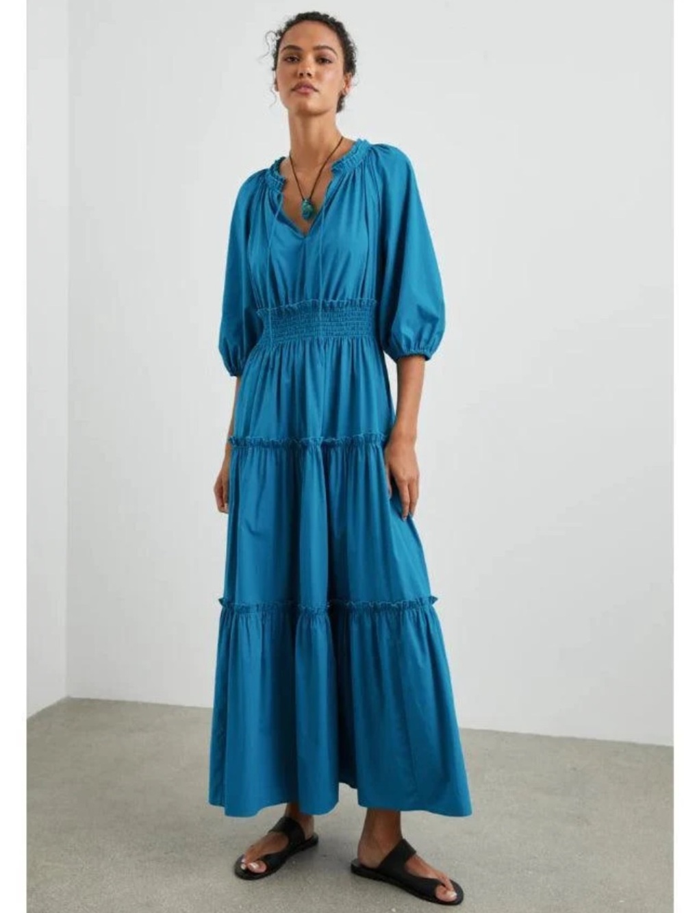 Rails Caterine Teal Blue Tiered Maxi Dress with Smocked Waist 💙💙